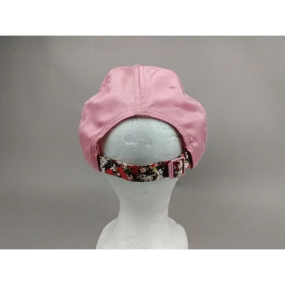 Nike Heritage86 Pink Satin Adjustable Hat Floral Brim Swoosh‎ Logo Womens Cap